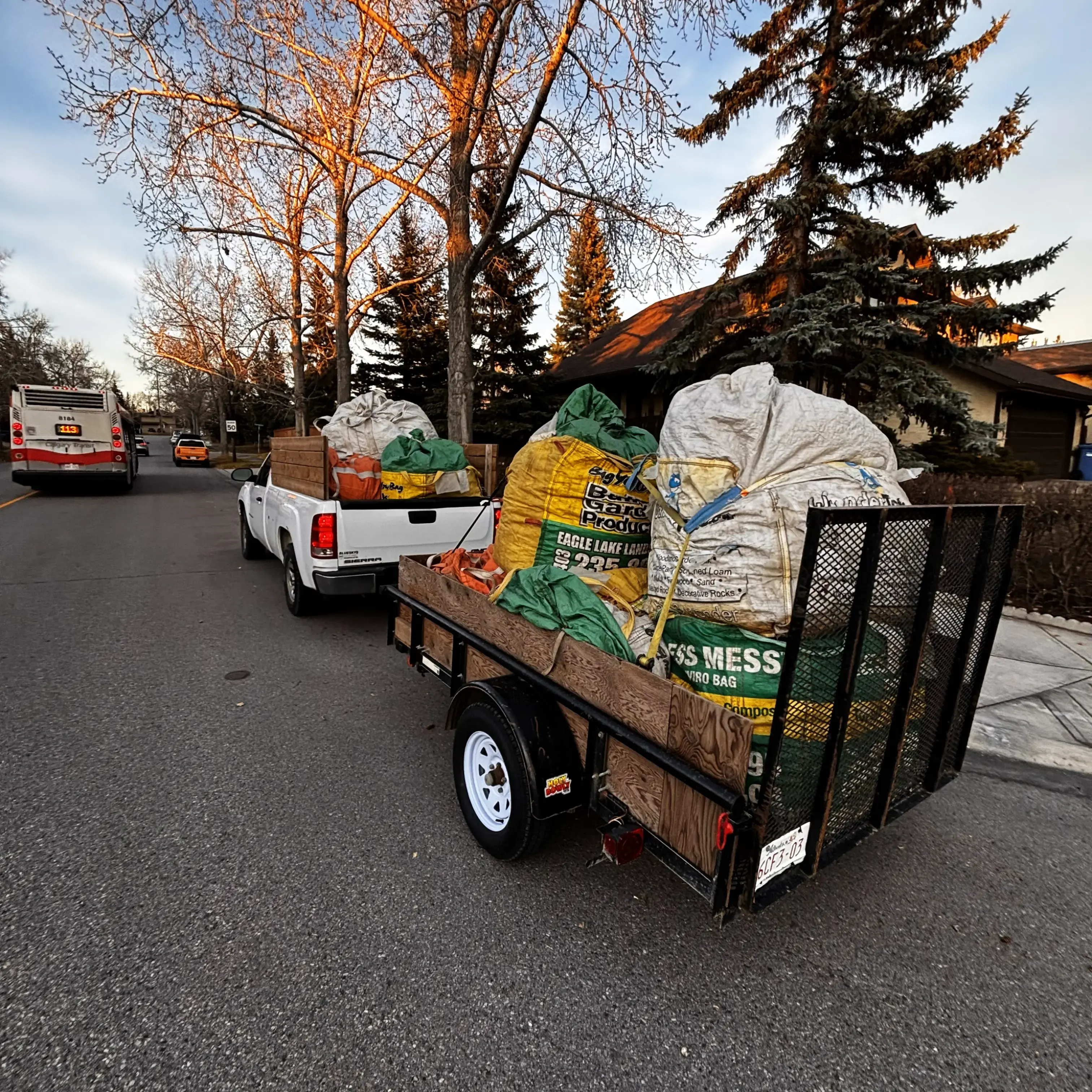 Professional crew providing lawn maintenance service in Calgary, Alberta